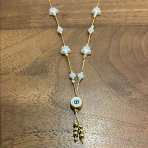 Fashion Jewelry Gold and White Star Necklace